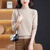 Middle Aged Mom Base Sweater for Autumn and Winter Half High Collar Sweater for Women