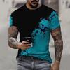 Summer Retro Men's T-shirt Trend Street Personality Tough Guy Sports Short Sleeved O-neck Wide Shirt