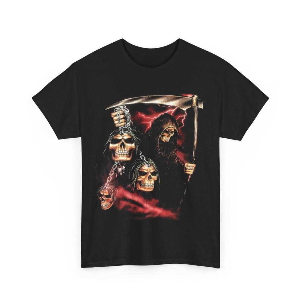 

vintage grim reaper skull trophies reproduction tshirt 2XL
