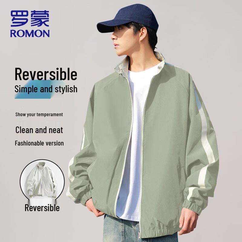 

ROMON Men s Reversible Stand-Collar Casual Jacket L