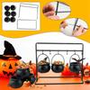 M-Modern-6Pcs Halloween Witch Cauldron Candy Bowl Cauldron Serving Bowls With Halloween Cauldron On Rack And 6Pcs Hook
