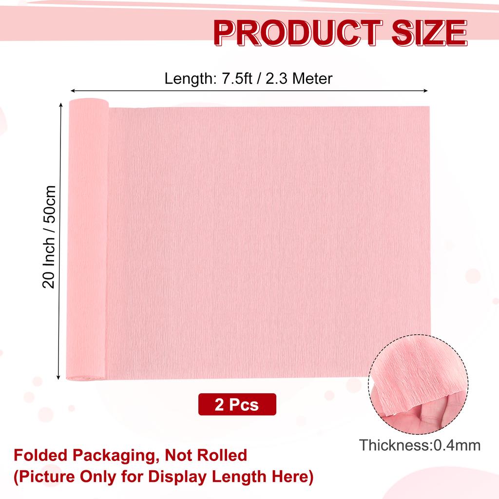 2pcs 230x50cm Crepe Paper Rolls Origami Crinkled Crepe Paper for Various Large Hanging Party Backdrop DIY Decoration DIY