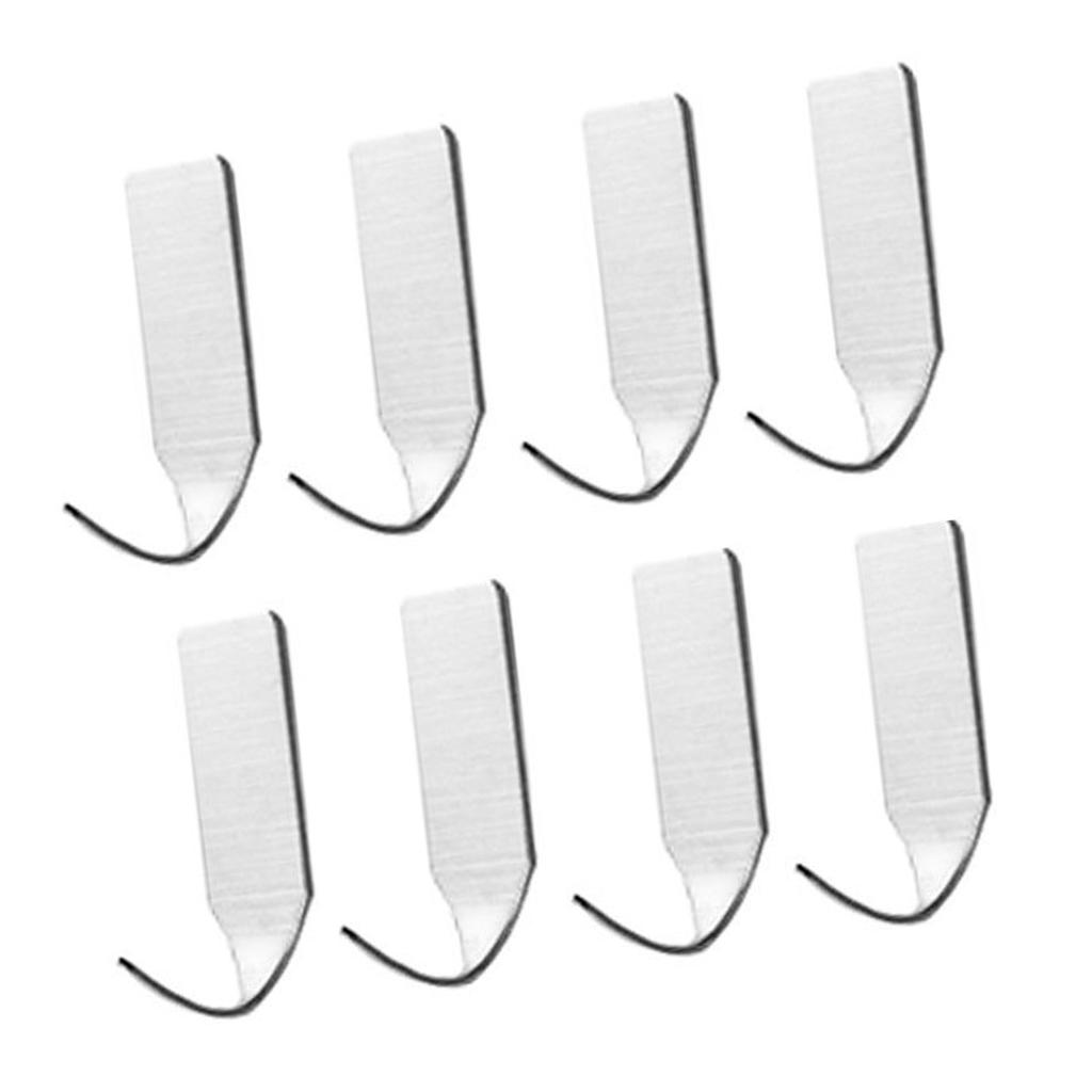 8 Stück Wandhaken 304 Edelstahl Starker Klebehaken für Badezimmer Küche Schlafzimmer Schlanker Haken 4x2,5x0,3cm