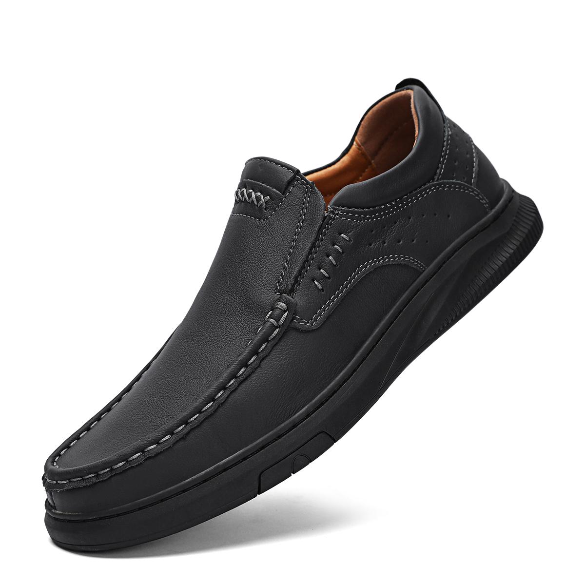 

Fashion Male Leather Shoes Men 2024 Handmade New Chunky Platform Retro Work Shoes Autumn Derby Shoes Highstreet Low Top Man Casual Flats 44 чорний