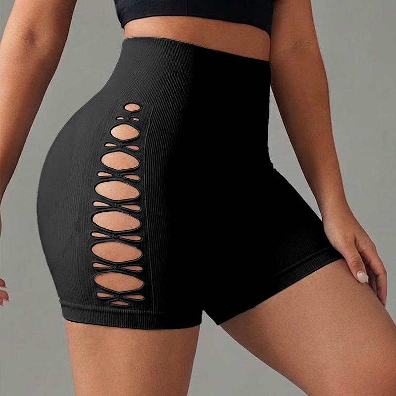 Women s High-Waisted Butt-Lift Fitness Pants - Tummy Control Yoga Cycling Shorts M чёрный