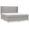Box Spring Bed with Mattress Light Grey 180x200 cm Fabric