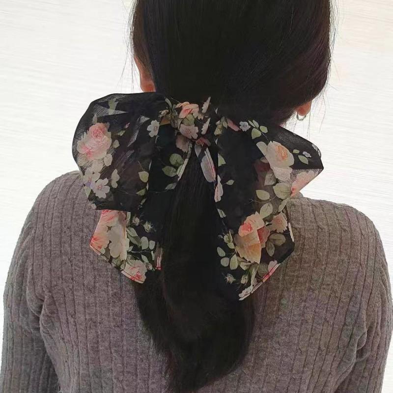 Elegant White Satin Bow Hair Clip Women 2025 Korean Style Mesh Clamp With Ribbon Detail
