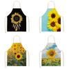Bakken Koken Keuken Schort Zonnebloem Patroon Schoonmaken Kunst Groen Huis Taille Doek Linnen Grappig schort gereedschap