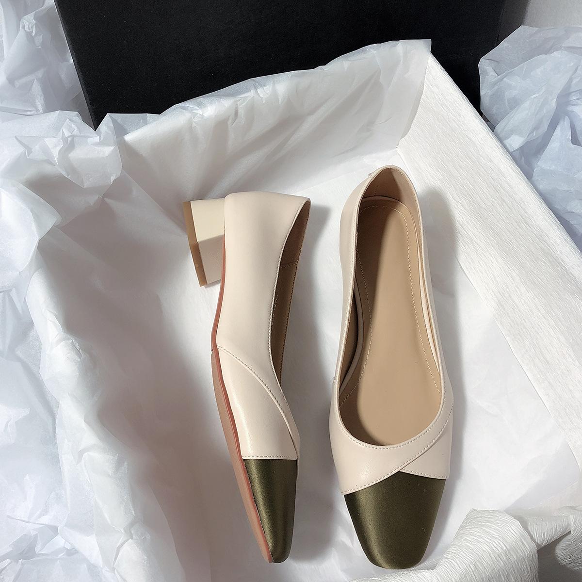 

Women Heeled Shoes Mid Heels Rubber Sole Zapatos Mujer Elegant Ladies Spring Summer Autumn Shallow Outdoor Mary Jane 40 білий