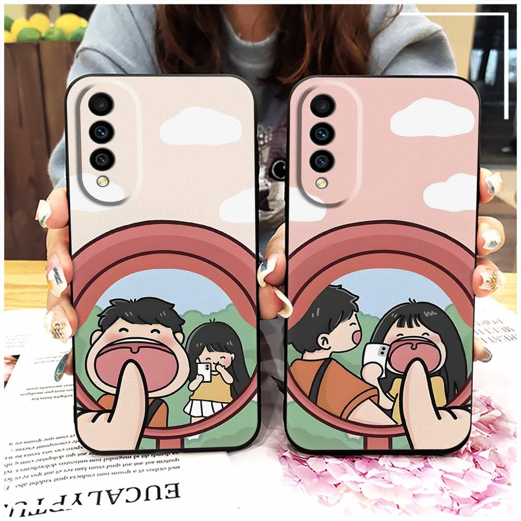 Anti-dust Silicone Phone Case For Wiko T50 Full Wrap Couple Phone Pouch Waterproof Shockproof Durable Cartoon Back Cover