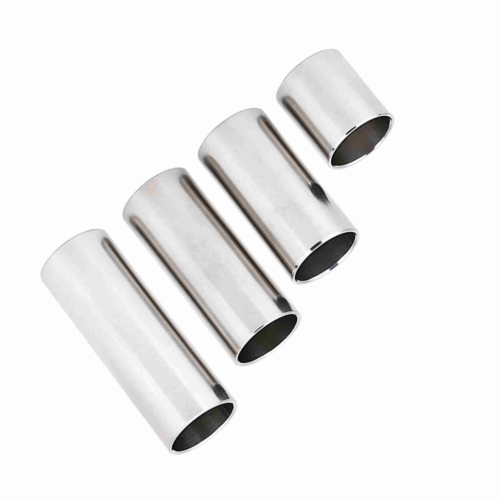 

4pcs Stainless Steel Cylinder Tube Guitar Slide Tone Bar Accessory for Electric Guitar