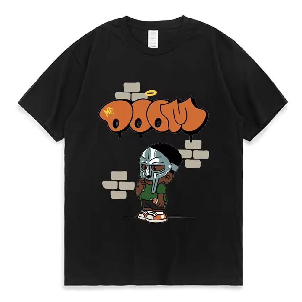 Damen T-Shirts Herren Kleidung Homme Bedrucktes T-Shirt Neu im Top Sänger Mf Doom Madlib Madvillain Zweiseitiges Grafik-T-Shirt