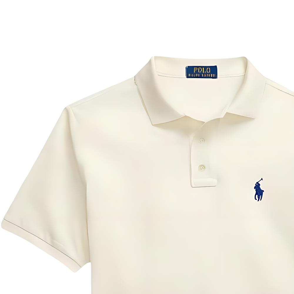 Polo Ralph Lauren Solid Color Logo Embroidered Short Sleeve Polo Shirt Men tops Off-White 710671764-073