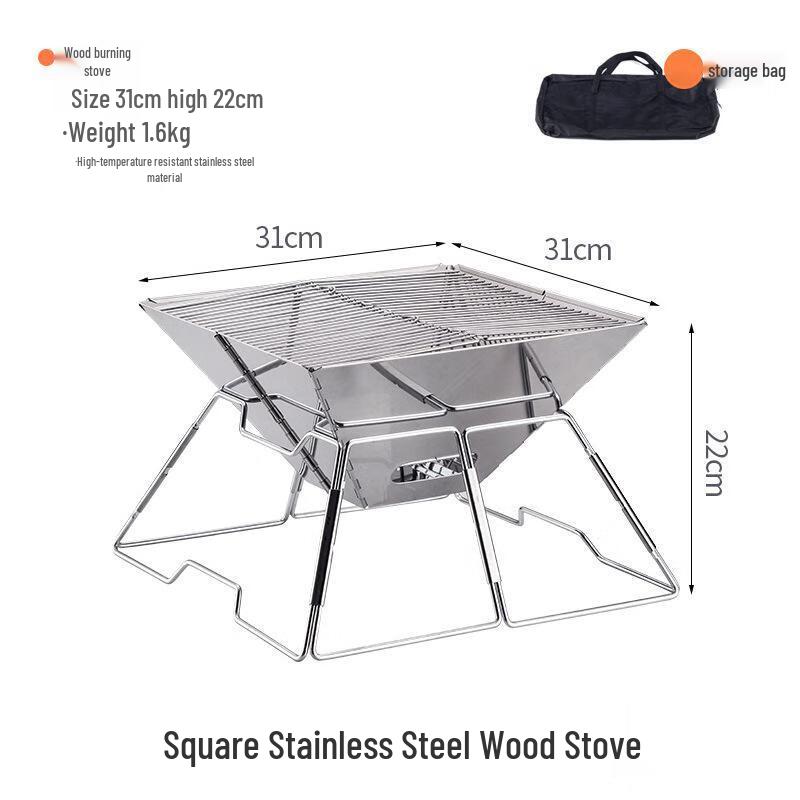 

OEING Portable Camping Hanging Pot Rack & Grill One Size