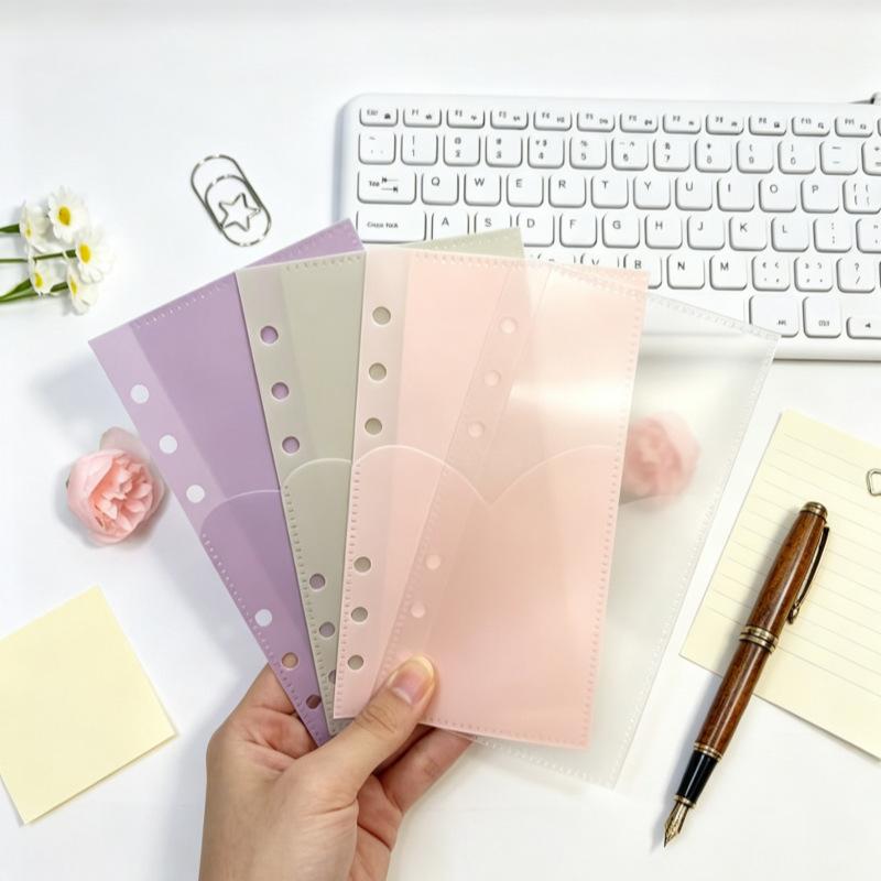 A6 Colorful Heart Double-layer Pocket Divider Pockets Folders Notebook Divider Page Waterproof PVC Leaf Document Filing Bag