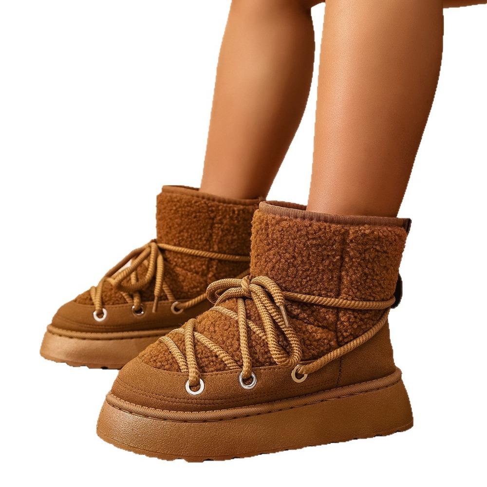 Women's Winter Boots - 2025 Autumn/Winter New Style Fleece-Lined Extra-Thick Warm Snow Boots Versatile for All Outfits