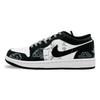 Jordan Air Jordan 1 Low Leather Cushioning Slip Resistant Low Top Vintage Basketball Shoes Men's Black White 553558-132(Team44-)