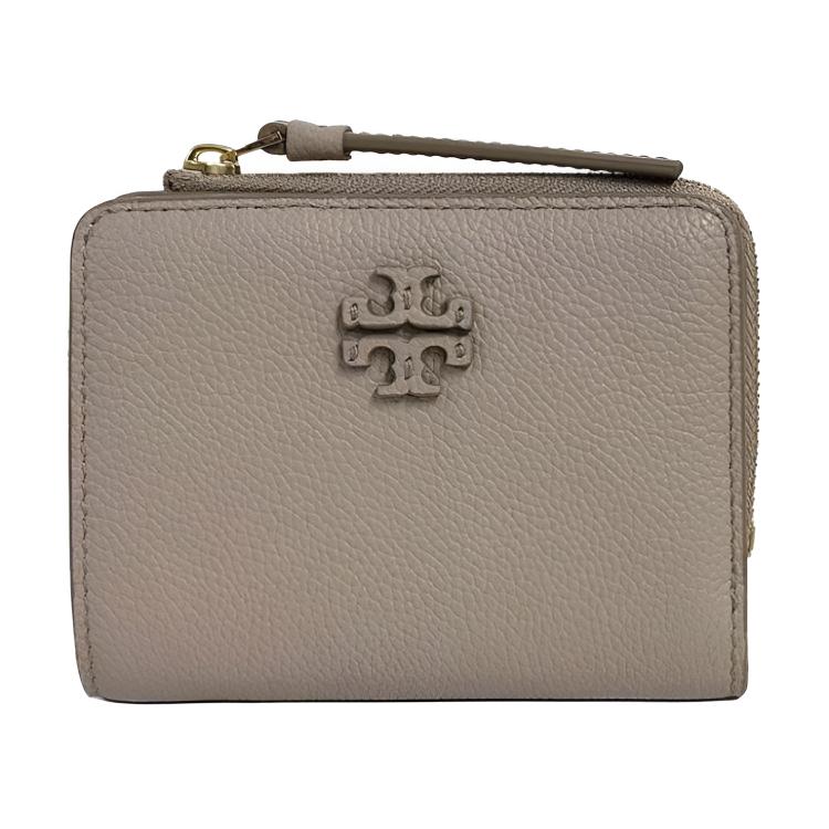 

Tory Burch Multi-Slot Double Fold Design Leather Wallet Women Wallet Gray 158904-200 Basic Set (Bag+Dust Bag)