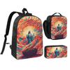 Auferstandener Jesus Jesus Biblische Referenzen Rucksack Schultasche Umhängetaschen 3 Stück Isolierte Lunchtasche Federmäppchen