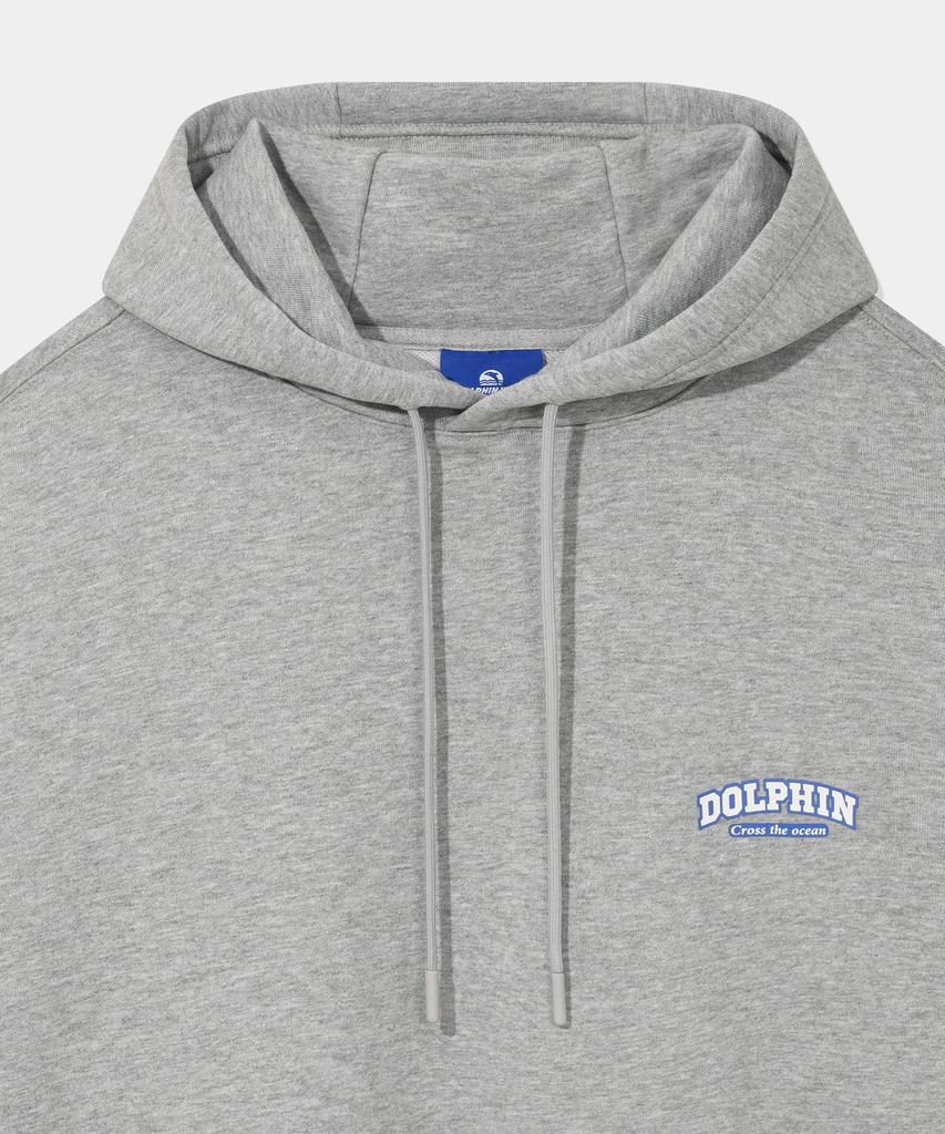 [Set] Dolphin Silicone Print Hoodie & One-Pleat Pants Melange Grey