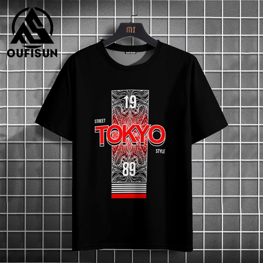 

Футболки с 3D-принтом Tokyo для мужчин, футболки с коротким рукавом, летние повседневные футболки больших размеров, мужская одежда, уличная одежда Harajuku, топы 5XL