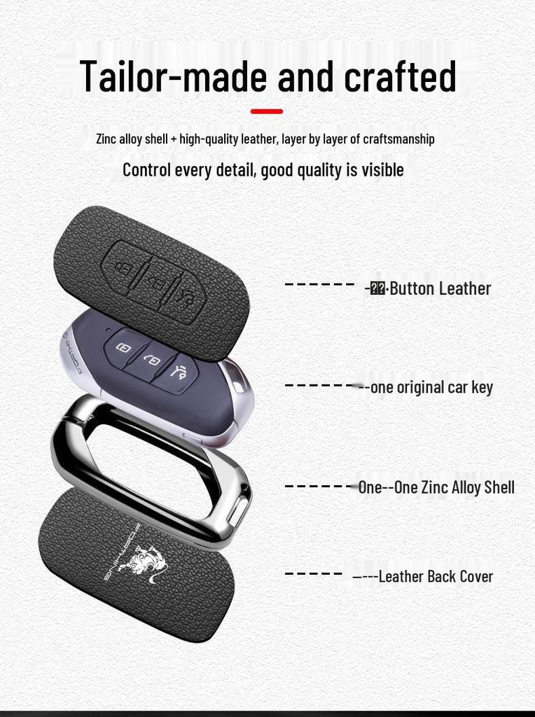 Dongfeng Fengxing T5 Evo & T5L Key Cover, Shengshi/Yacht Thunder 24/22 Model Key Fob Buckle for Men