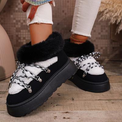 Fashion New Winter Women Snow Boots Furry Suede Boots Casual Soft Warm Plush Ankle Boot Female Outdoor Fluffy Platform Short Botines
