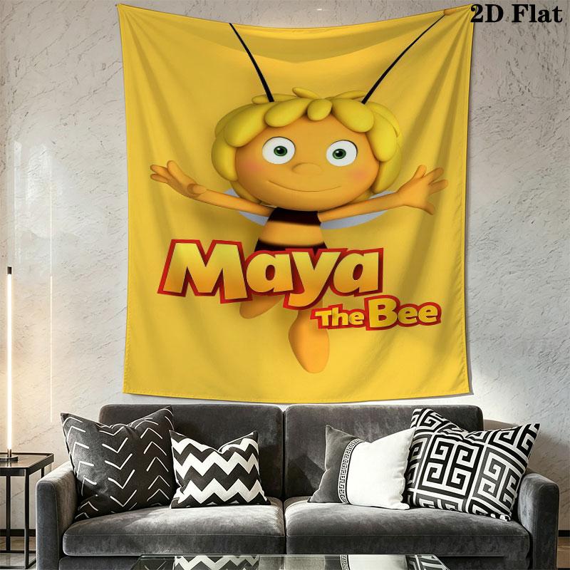 Maya the Bee Wall Tapestry Aesthetic Wall Hanging Printed Fabric Blanket Decorative Tapestries for Bedroom Living Room Home Decor
