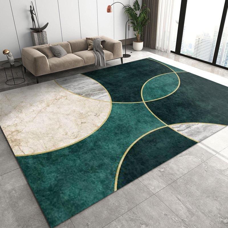 Moderne, leicht zu reinigende, leichte Luxus-Druck-Teppich, groß, rutschfest, verschleißfest, weiche Matte für Wohnzimmer, Schlafzimmer