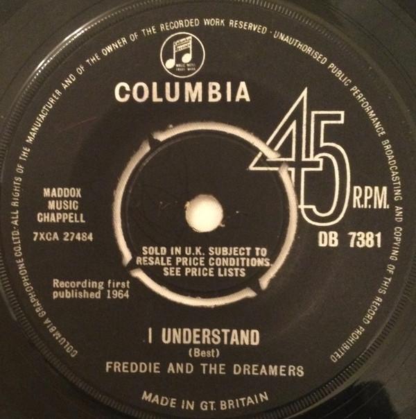 

7inch Record FREDDIE & THE DREAMERS - I Understand DB7381 Columbia 1964 UK Pop Used