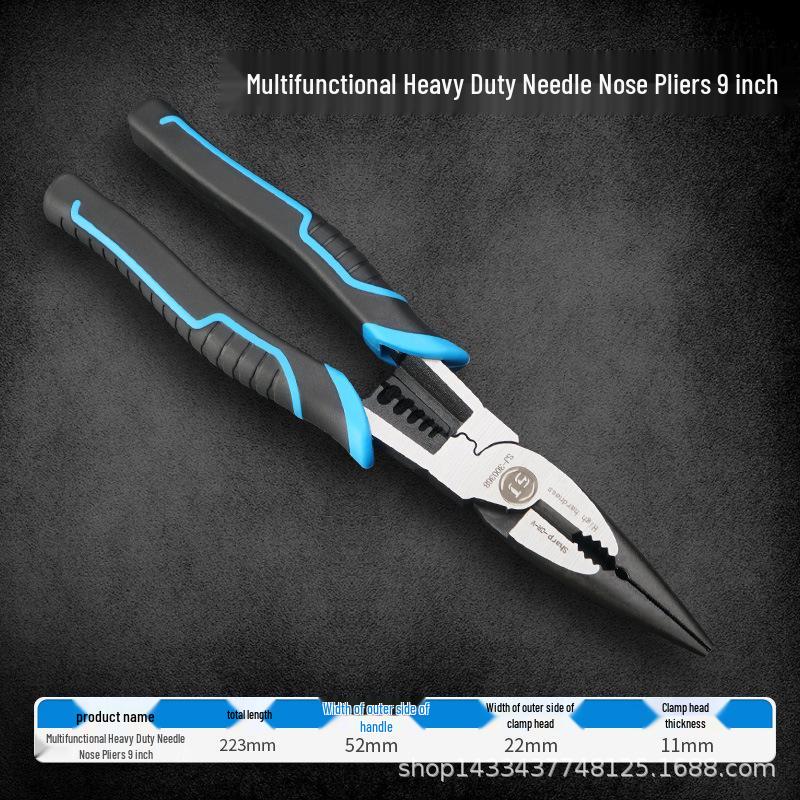 Industrial Grade Multi-Function Needle-Nose Pliers for Electricians - Wire Stripping, Labor-Saving, Steel Wire Cutting