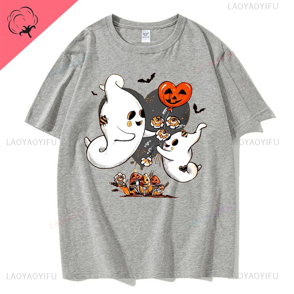 Halloween Familj Matchande T-shirts Söta Spöklika Halloween Party T-shirts Pumpatryck Kortärmade Kläder Mode Trend T-shirts