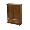 Handmade 1/12 Dollhouses Miniature Wardrobe Model Wood Closet Dollhouses Furniture with Functional Double Door for Display