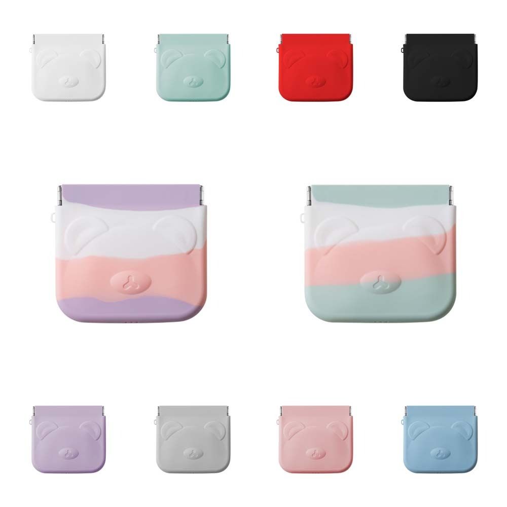 Solid Color Self-closing Lipstick Bag Cartoon Animal Mini Square Makeup Bag  Outdoor