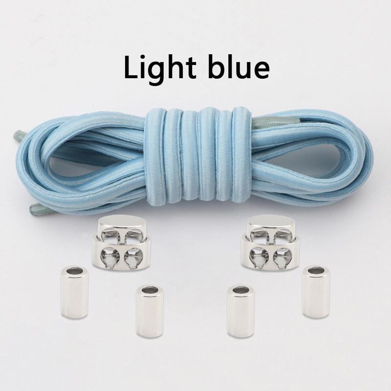 1Pair/2Pair New Metal Buckle Laces Unisex Quick-On/Off Shoelaces Oval Elastic Shoelace for Sneakers and Boots