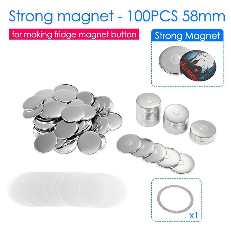 50/100 STÜCKE 25-75mm Magnet Kühlschrank Abzeichen Anstecknadel Button Maker Teile DIY Abzeichen Button Anstecknadeln für Kunsthandwerk Herstellung Kühlschrankabzeichen Set