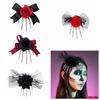 Cloth Skeleton Hand Rose Hairpin Flower Halloween Headwear  Ghost Festival Supplies