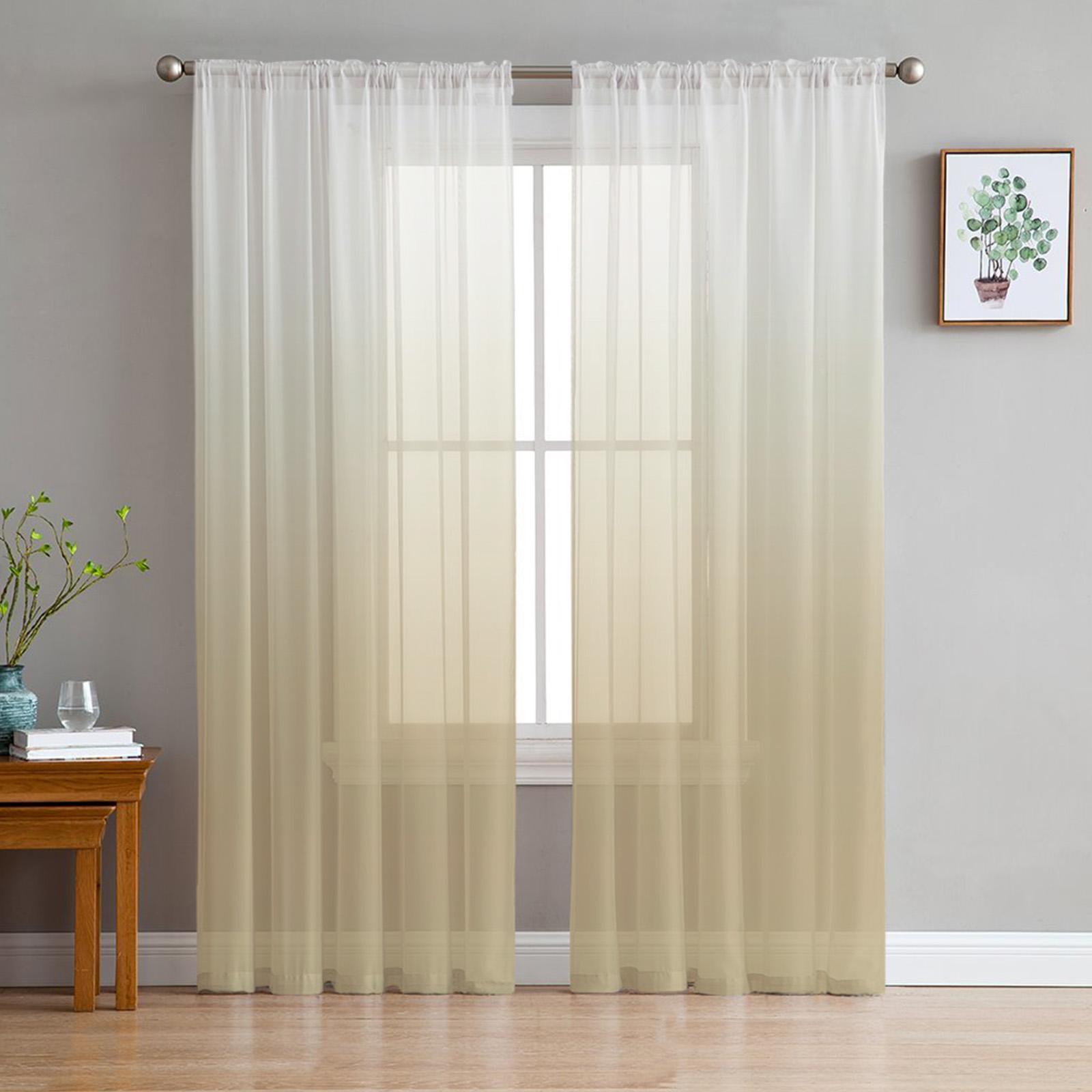 

Cyan Turquoise Gradient Tulle in Translucent Drapes ideal for Living Room Bedroom Space Kitchen Area Window Opening Treatment Chiffon Drape Blinds 1 PCS W100XH250cm&Rod Pocket