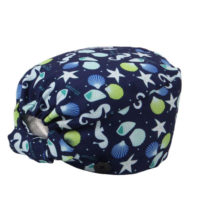 Comodo cappellino chirurgico in cotone con fascia assorbi-sudore e vestibilità regolabile