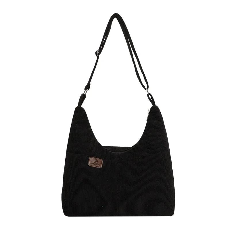 Women's Velvet Crossbody Bags Monochromatic Large Capacity Casual Shoulder Bags High Quality