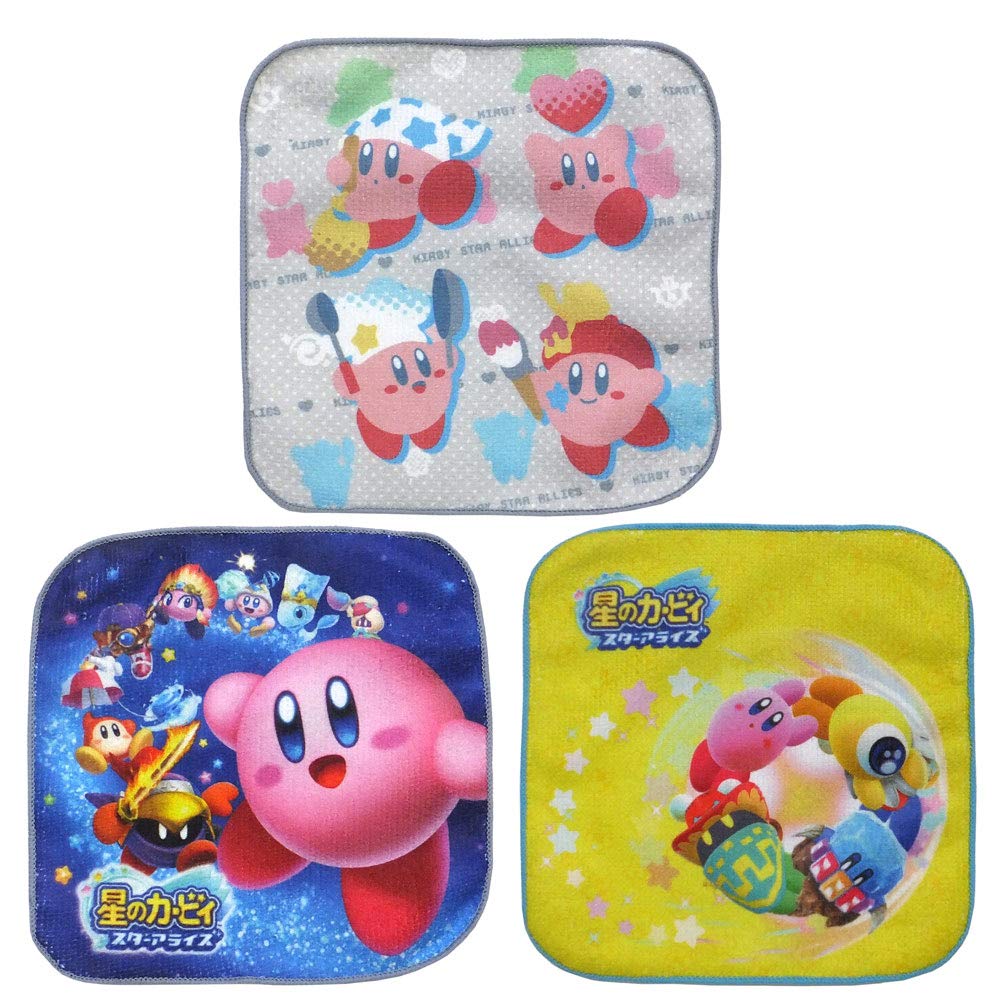 Salonje Kirby Mini Towel Set Nintendo Cotton 16x16cm Wash Etiquette Gift Present 3-Piece 16501-2 (2/Kirby)