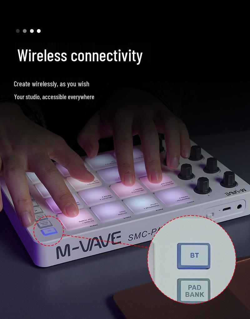 M-VAVE SMC 16-Key Mini Bluetooth MIDI Drum Pad Controller