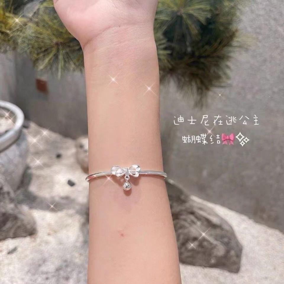 Bracelet Student Silver Bow Bell Bracelet Sweet Little Fresh Student Bracelet On the Run Princess Gift
