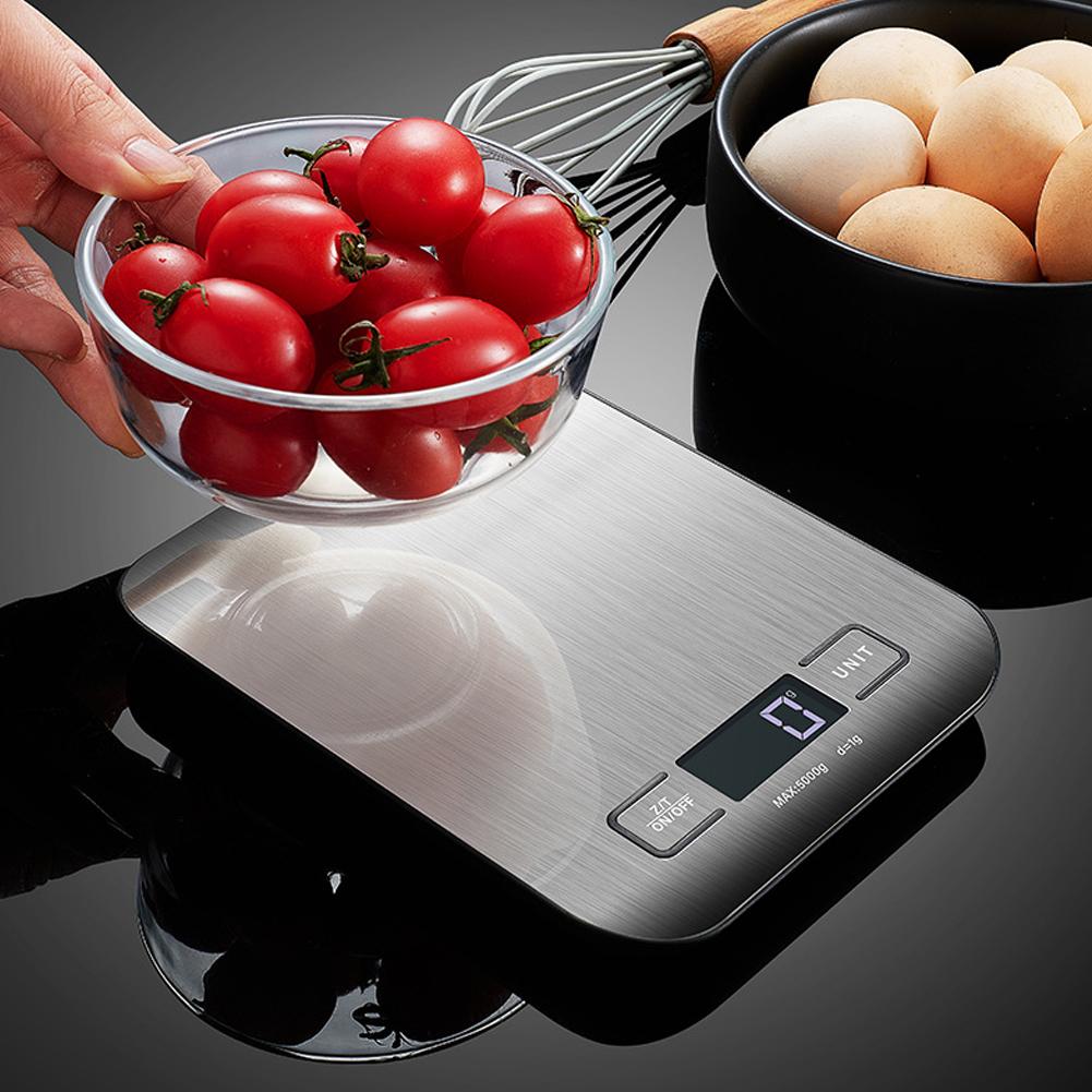 Digital Kitchen Scale LCD Display 10Kg/1g Electronic Weights Scales USB Charging Food Weighing Scale for Kitchen Cooking Baking
