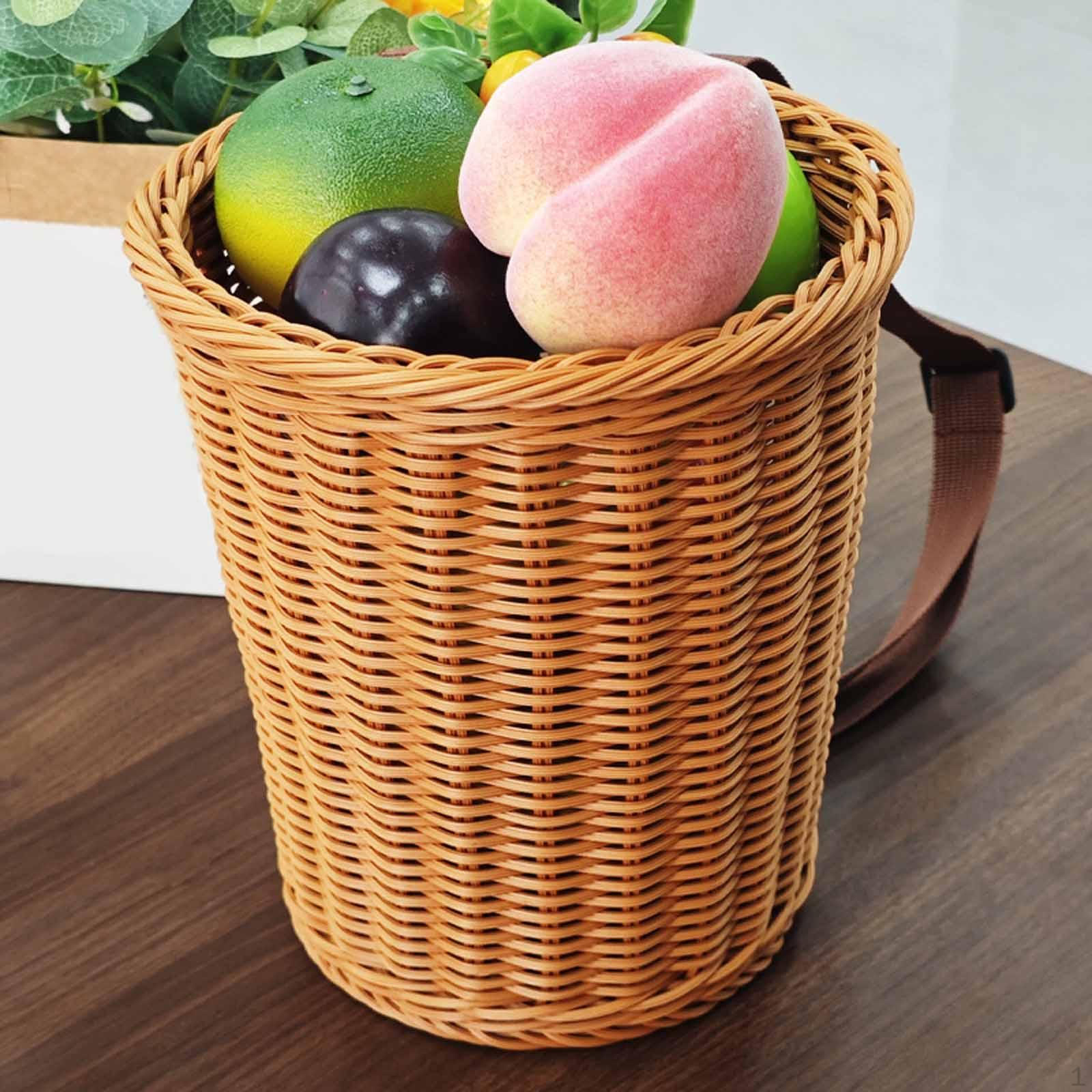 

Woven Flower Basket Backpack Picnic Rustic Multipurpose Organizer Storage for Camping Farmer