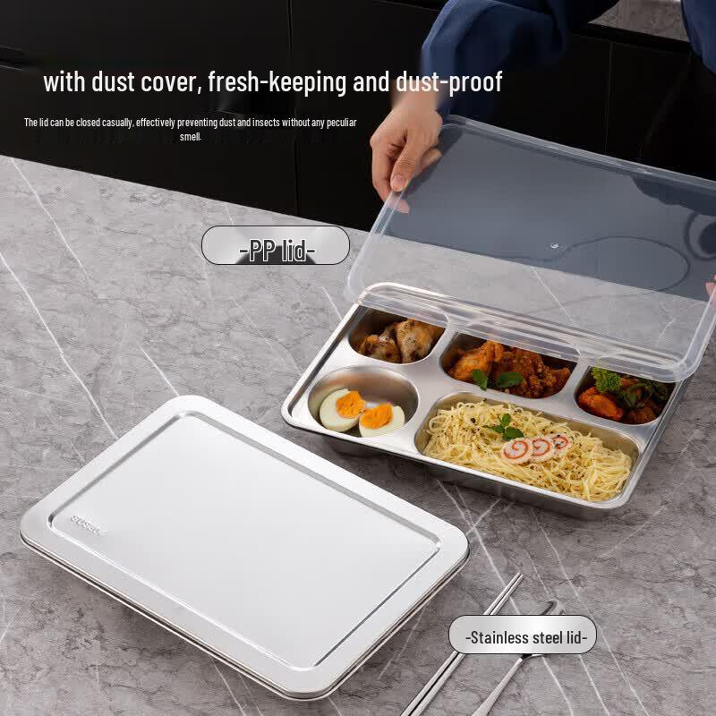 304 Stainless Steel Divided Lunch Plate