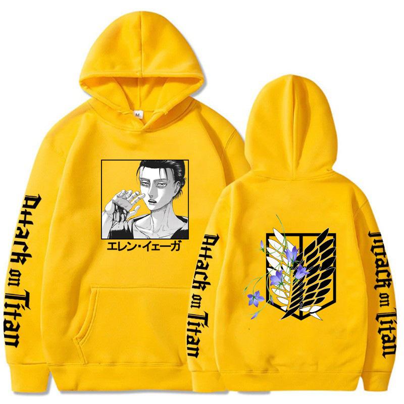 Attack on Titan Eren Jaeger Hoodie Men Women Sweatshirt Print Unisex Hip Hop Style Autumn Winter Fashion Tops Clothes