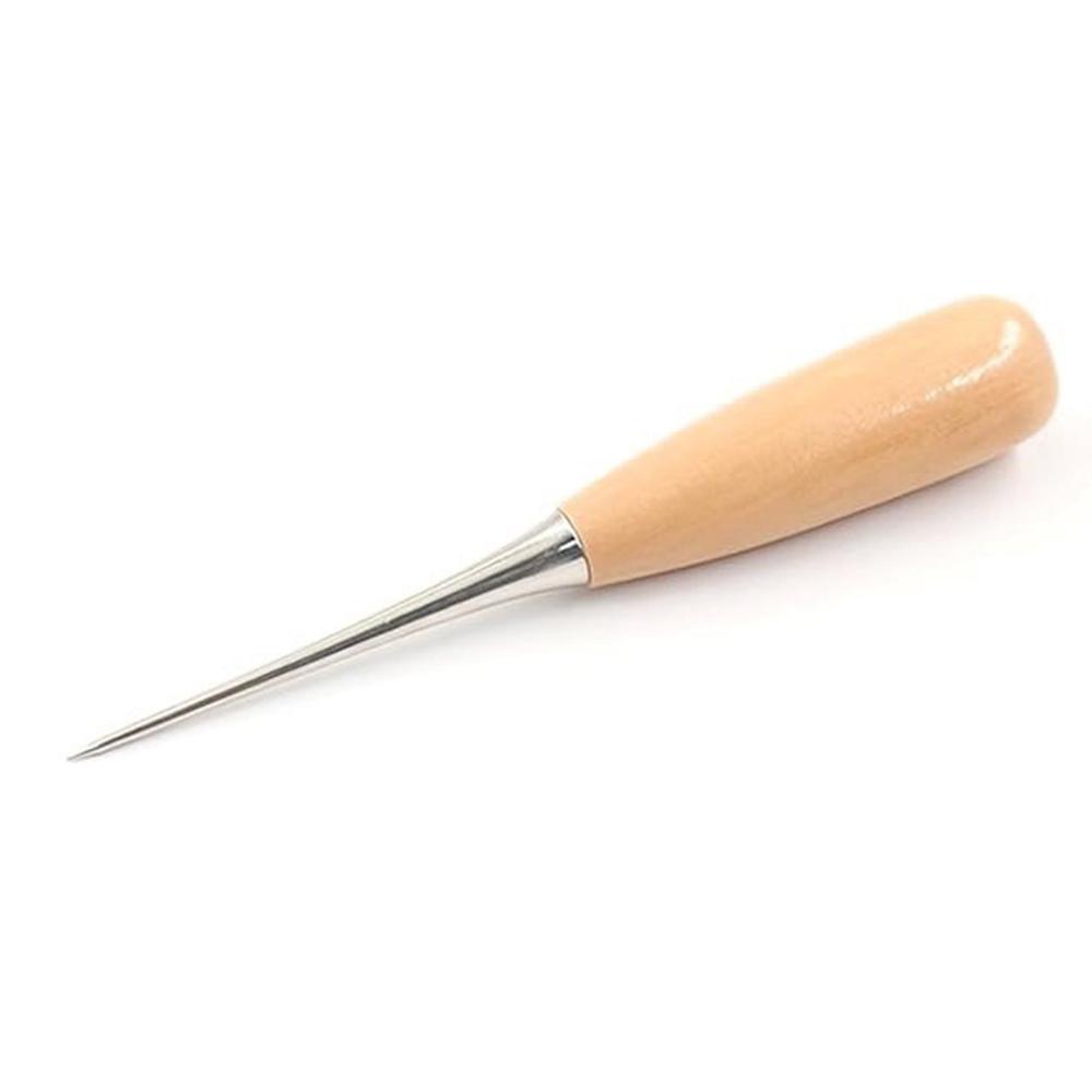

Wooden Handle Awl Tool - Leather Punch, Sewing Stitching Awl, Sharp Piercing Needle for Leather Craft, Fabric Hole Punching Tool