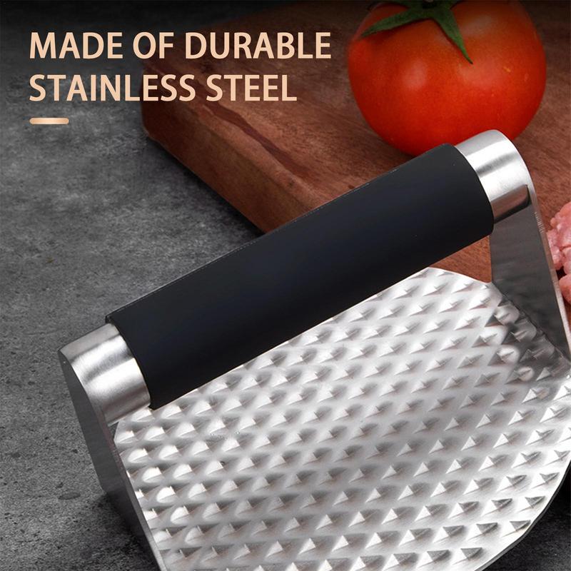 Meat Press For Cooking BBQ Tools Meat Spatula Stainless Steel Griddle Accessories Kit For Flat Griddle Heavy-Duty For Top