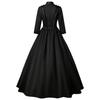 Vintage Victorian High Neck Ruffled Maxi Dress, 3/4 Sleeve A-Line Renaissance Gown for Women, Ideal for Cosplay, Halloween and Masquerade Parties